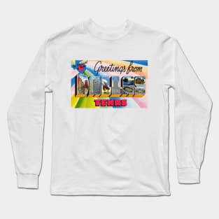 Greetings from Dallas, Texas - Vintage Large Letter Postcard Long Sleeve T-Shirt